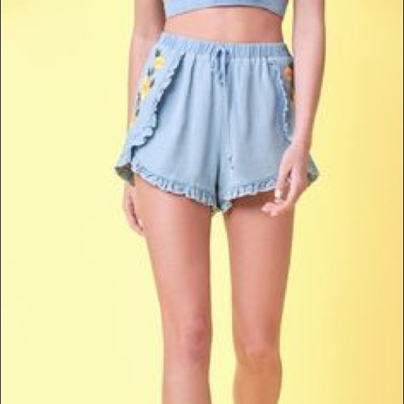 Lottie Moss Pants - Lottie Moss embroidered shorts Lottie Moss Pants - Lottie Moss embroidered shorts